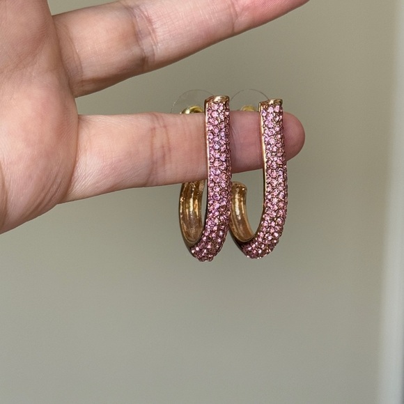 Pink and Gold Sparkling Earrings - Picture 4 of 5